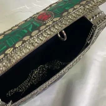 Bolsa Turquesa Madre Olho Grego