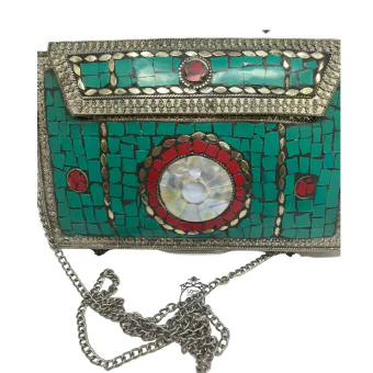 Bolsa Turquesa Mandala Madre em Alpaca - Código 59
