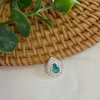 Pingente zircônia gota verde
