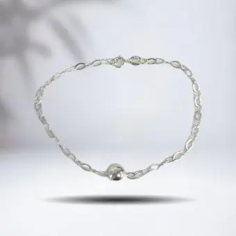 Pulseira bola prata central