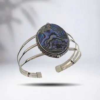 Pulseira bracelete abalone oval - Código 684
