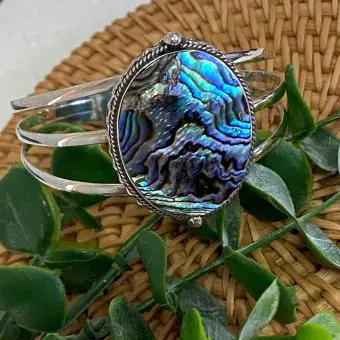 Pulseira bracelete abalone oval