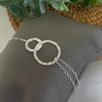 Pulseira 2 elos martelados vazados