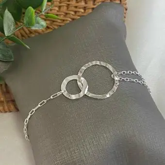 Pulseira 2 elos martelados vazados