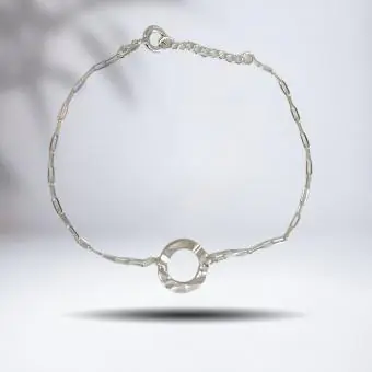 Pulseira elo martelado vazado - Código 795