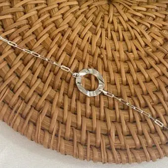 Pulseira elo martelado vazado