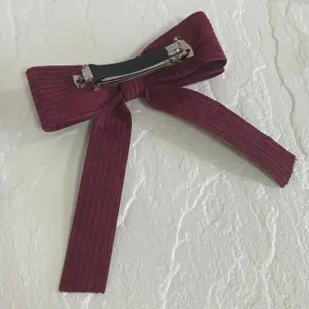 Presilha laço cotele veludo vinho