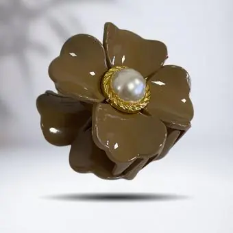 Piranha flor acetato marrom miolo pérola - Código 864
