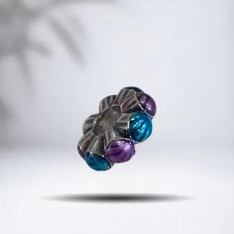 Berloque separador esmaltado rosa e azul - Código 900