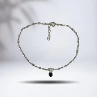 Pulseira bolinha e canutilho pingente coração - Código 916